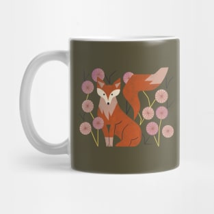 Shy Fox and Wildflowers Mug